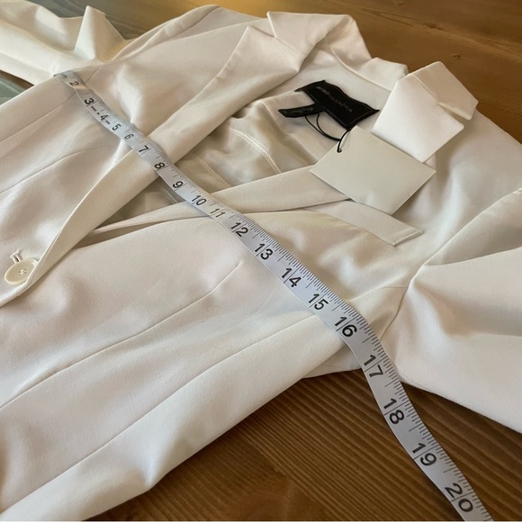 BCBGMaxAzria Adoree Ruffle Back Blazer Off White Ivory Gardenia XS NWOT - Picture 7 of 13